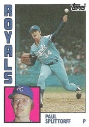 1984 Topps Base Set Paul Splittorff #52 card