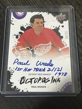 2025-26 Upper Deck Detroit Red Wings Centennial Octopus Ink Paul Woods #OI-PW card