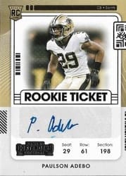 2021 Panini Contenders Base Set Paulson Adebo #182 card