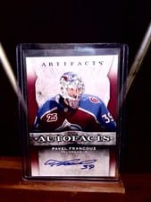 2021-22 Upper Deck Artifacts Autograph Facts Pavel Francouz #AF-PF card