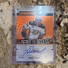 2023-24 Upper Deck Credentials Debut Ticket Access Autograph Pavel Mintyukov #DTAA-PM card