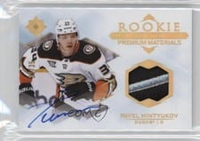 2023-24 Upper Deck Ultimate Collection Rookie Signature Premium Materials Pavel Mintyukov #RSM-PM card