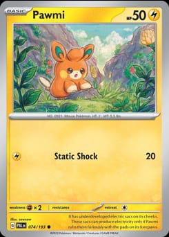 Paldea Evolved Pawmi #74 card