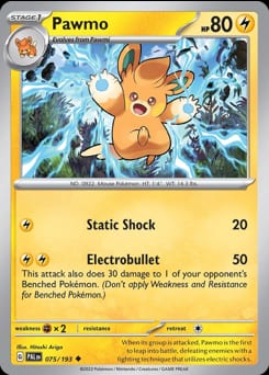 Paldea Evolved Pawmo #75 card