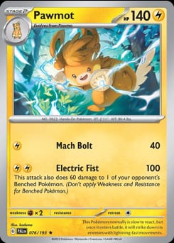 Paldea Evolved Pawmot #76 card
