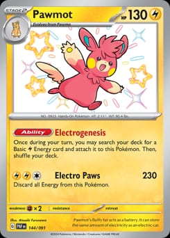 Paldean Fates Pawmot #144 card