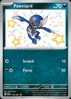 Paldean Fates Pawniard #185 card