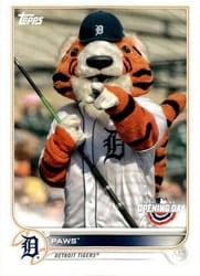 2022 Topps Opening Day Mascots Paws #M-8 card