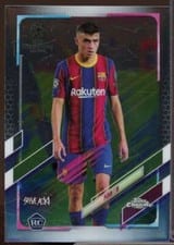 2020 Topps Chrome Steve Aoki UEFA Champions League Neon Futures Pedri #61 card
