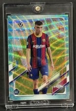 2020 Topps Chrome UEFA Champions League Pedri Aqua Wave #61 card