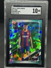 2020 Topps Chrome UEFA Champions League Sapphire Pedri Aqua #61 card