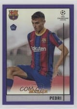 2020 Topps Merlin Chrome UEFA Champions League Pedri Purple Refractor #89 card