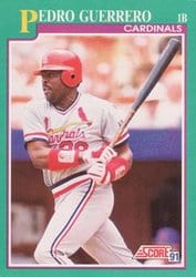 1991 Score Base Set Pedro Guerrero #140 card