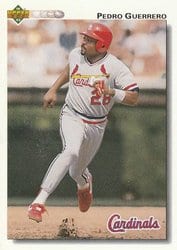 1992 Upper Deck Base Set Pedro Guerrero #357 card