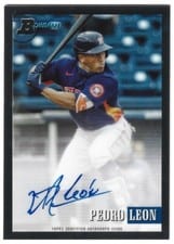 2021 Bowman Heritage Chrome Prospect Autographs Pedro Leon #93PA-PL card