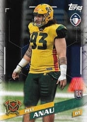 2019 Topps AAF Base Set Peli Anau #9 card