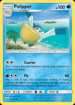 2017 Sun & Moon Pelipper #38 card