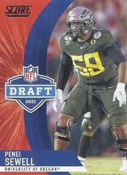 2021 Score NFL Draft Penei Sewell #D15 card
