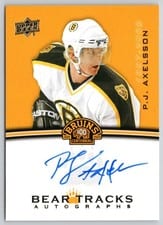 2023-24 Upper Deck Boston Bruins Centennial Bear Tracks Autographs Per-Johan Axelsson #BT-AX card