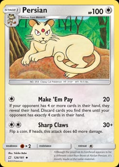 Team Up Persian #126 card
