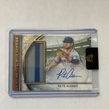 2025 Topps Museum Collection Momentous Material Jumbo Patch Autographs Pete Alonso #MMJPA-PA card