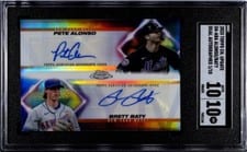 2023 Topps Chrome Update Dual Autographs Pete Alonso / Brett Baty #DA-ABA card
