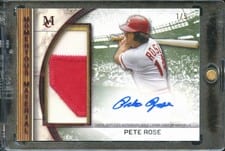 2025 Topps Museum Collection Momentous Material Jumbo Patch Autographs Pete Rose #MMJPA-PR card