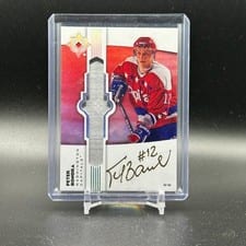 2022-23 Upper Deck Ultimate Collection Ultimate Emblems Autograph Peter Bondra #UE-PB card