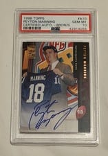 Peyton Manning 1998 Topps Certified Autograph card
