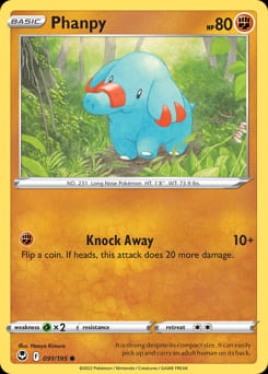 Silver Tempest Phanpy #91 card