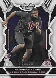 2022 Panini Certified Base Set Phidarian Mathis #185 card