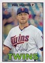 2016 Topps Heritage Base Set Phil Hughes #380 card