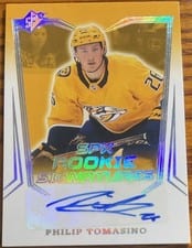2021-22 SPx Rookie Autograph Jersey Philip Tomasino #PT card
