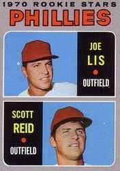 1970 Topps Base Set Phillies 1970 Rookie Stars (Joe Lis / Scott Reid) #56 card