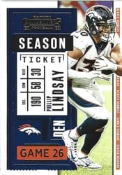 2020 Panini Contenders Base Set Phillip Lindsay #72 card