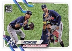 2021 Topps Base Set Picture Time (Cristian Pache / Ronald Acuna Jr. / Nick Markakis) #372 card