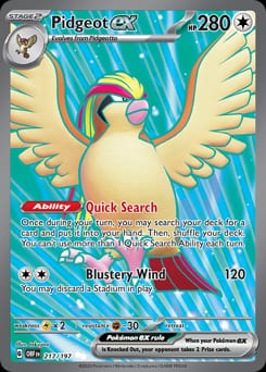 2023 Obsidian Flames Pidgeot ex #217 card