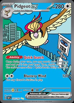 2023 Obsidian Flames Pidgeot ex #225 card