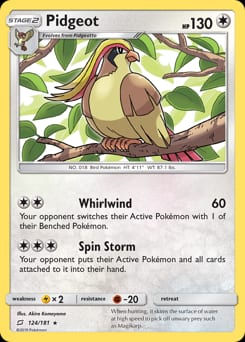 2019 Team Up Pidgeot #124 card
