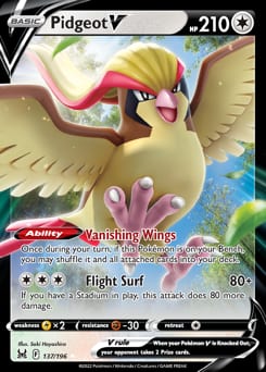Lost Origin Pidgeot V #137 card