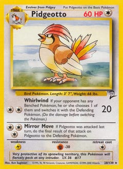 2000 Base Set 2 Pidgeotto #28 card