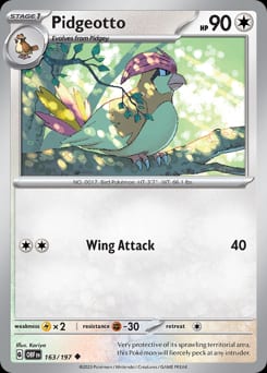 2023 Obsidian Flames Pidgeotto #163 card