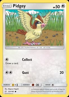 2019 Team Up Pidgey #121 card