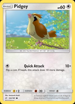 2019 Team Up Pidgey #122 card