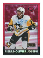 2021 O-Pee-Chee Platinum 2020 Update Retro Red Rainbow Autograph Pierre Olivier Joseph #R-68 card