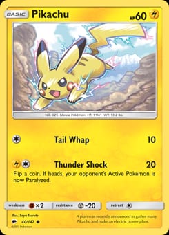 Burning Shadows Pikachu #40 card