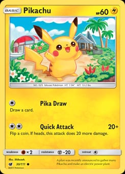 2017 Crimson Invasion Pikachu #30 card