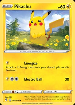 Evolving Skies Pikachu #49 card
