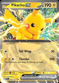 2025 Prismatic Evolutions Pikachu ex #28 card