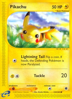 2002 Expedition Base Set Pikachu #124 card